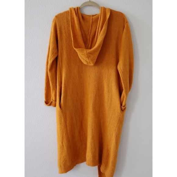 Forever 21 Longline Mustard Gold Duster Cardigan M - Picture 6 of 13
